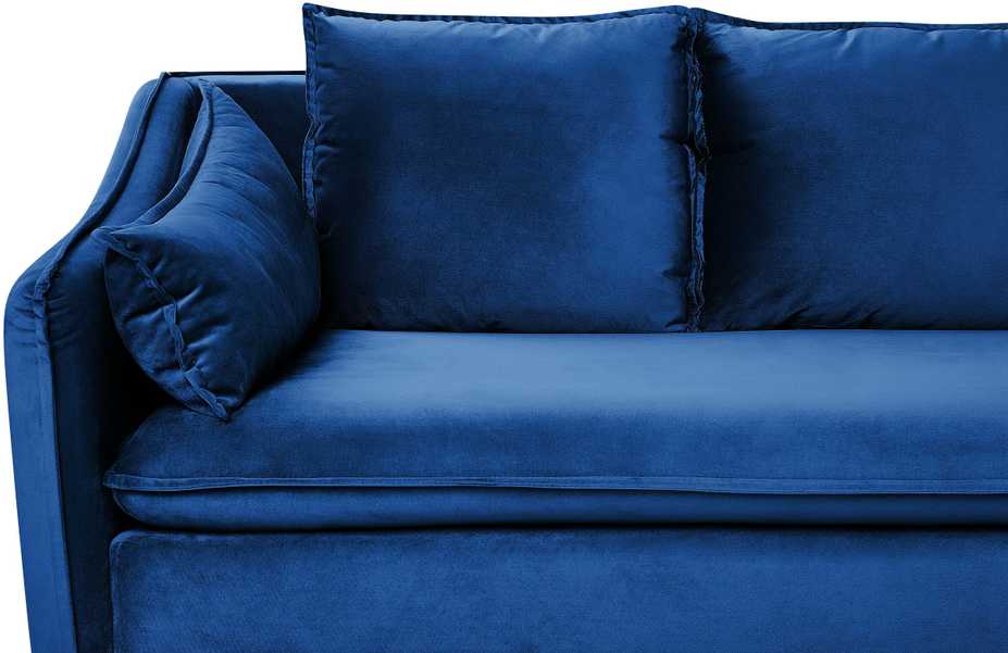 Beliani 4 vietų sofa AURE, aksominė, tamsiai mėlyna