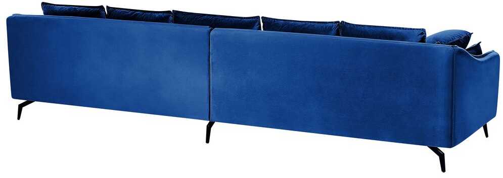 Beliani 4 vietų sofa AURE, aksominė, tamsiai mėlyna