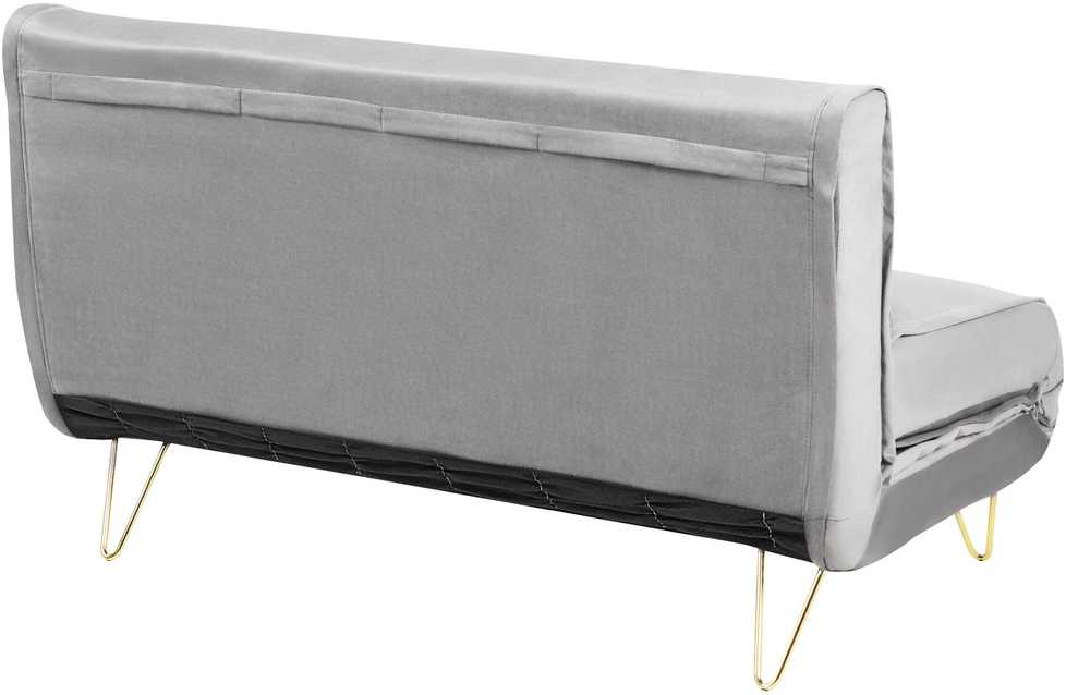 Beliani Dvivietė išskleidžiama sofa VESTFOLD, pilkas veliūras