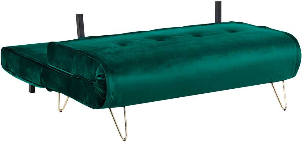 Beliani Dvivietė išskleidžiama sofa VESTFOLD, veliūras, tamsiai žalia