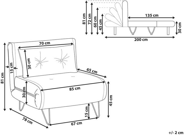 Beliani Vienvietė išskleidžiama sofa VESTFOLD, rožinė, veliūrinė