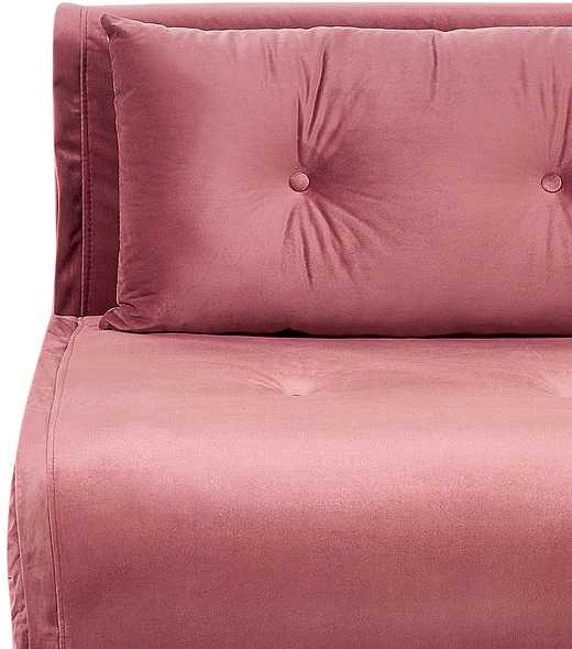 Beliani Vienvietė išskleidžiama sofa VESTFOLD, rožinė, veliūrinė