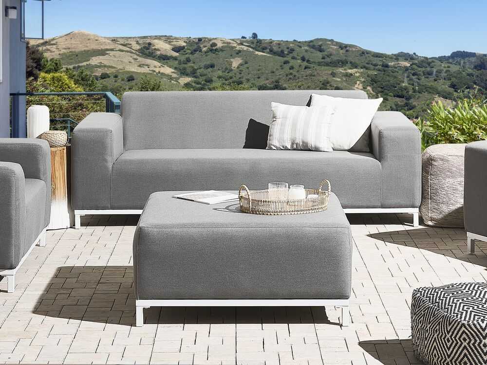 Beliani Dvivietė sodo sofa ROVIGO Pilka