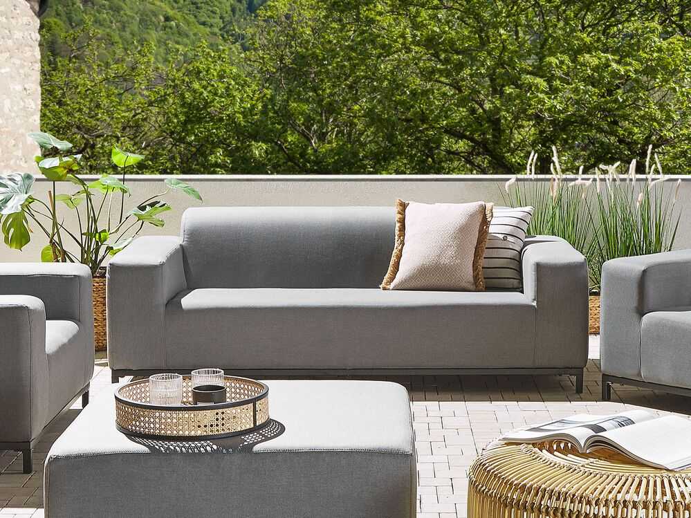 Beliani 2 vietų sodo sofa ROVIGO pilka