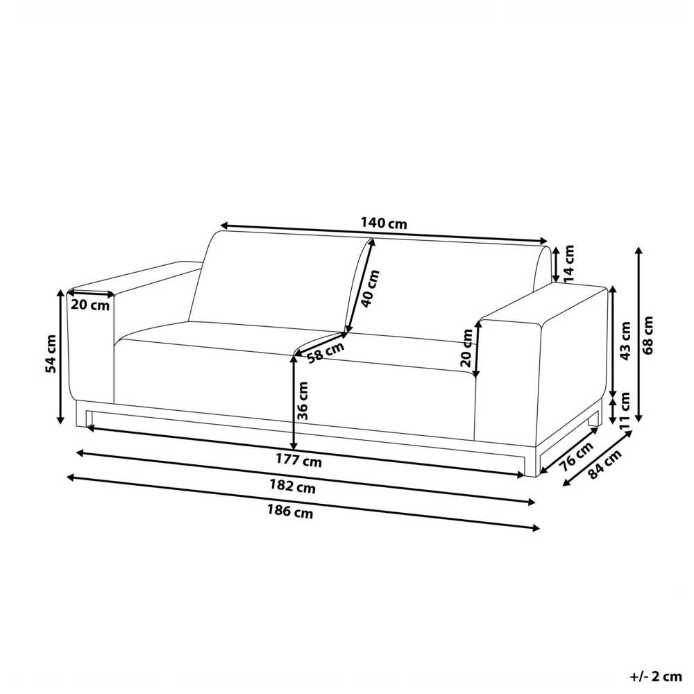 Beliani Dvivietė sodo sofa ROVIGO Pilka