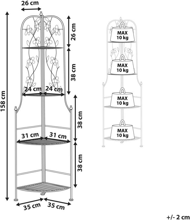 Beliani Kampinė lentyna BIELLA metalinė 158 cm 35 cm balta