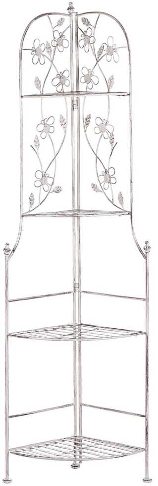 Beliani Kampinė lentyna BIELLA metalinė 158 cm 35 cm balta
