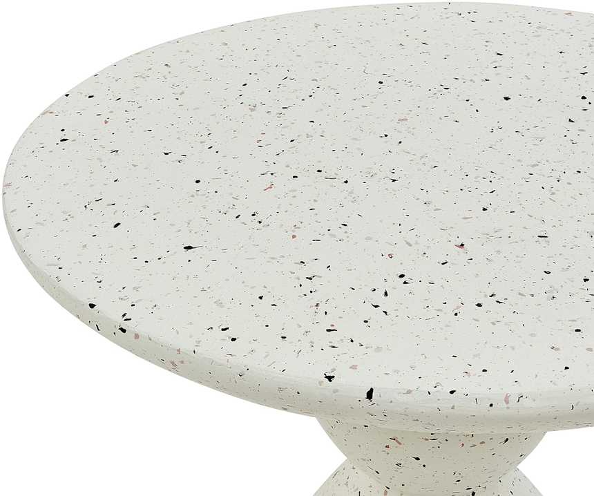 Beliani Šoninis staliukas CAFFI 50 cm 50 cm teraco efektas, kreminė balta
