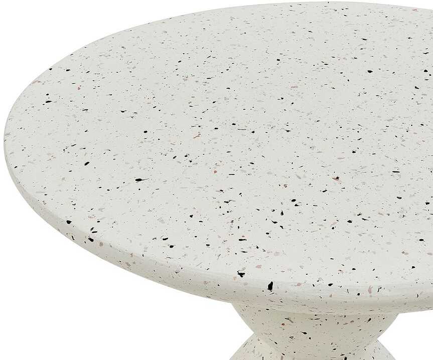 Beliani Šoninis staliukas CAFFI 50 cm 50 cm teraco efektas, kreminė balta