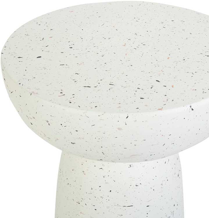 Beliani Šoninis staliukas CADINI 33 cm 33 cm Teraco efektas Balkšva
