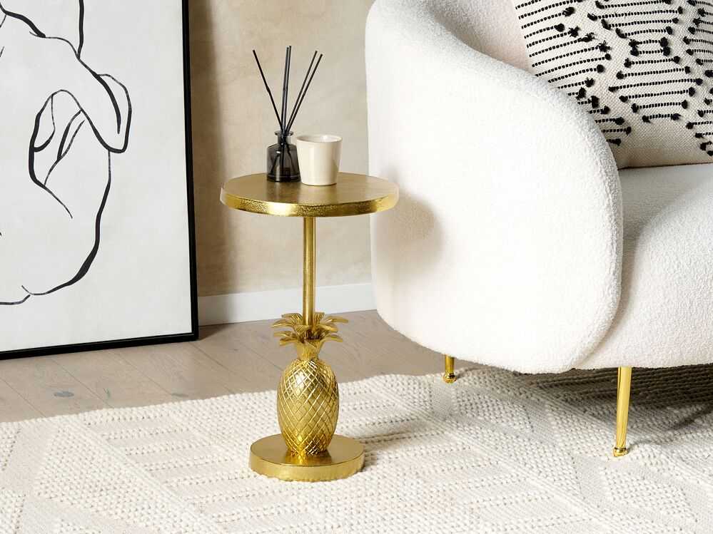 Beliani Šoninis staliukas PANNOUVRE metalinis auksinis