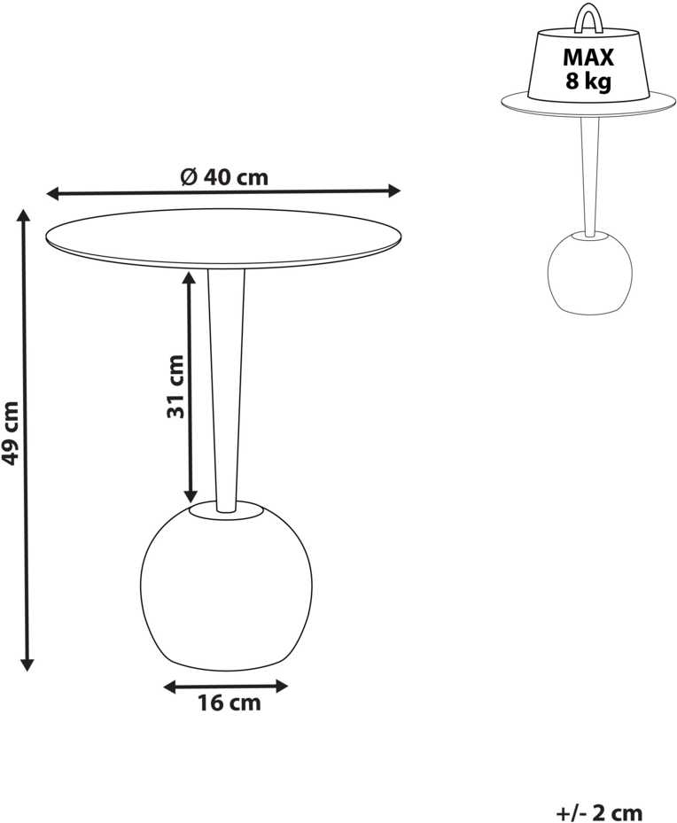 Beliani Pagalbinis staliukas EUCLA metalinis baltas