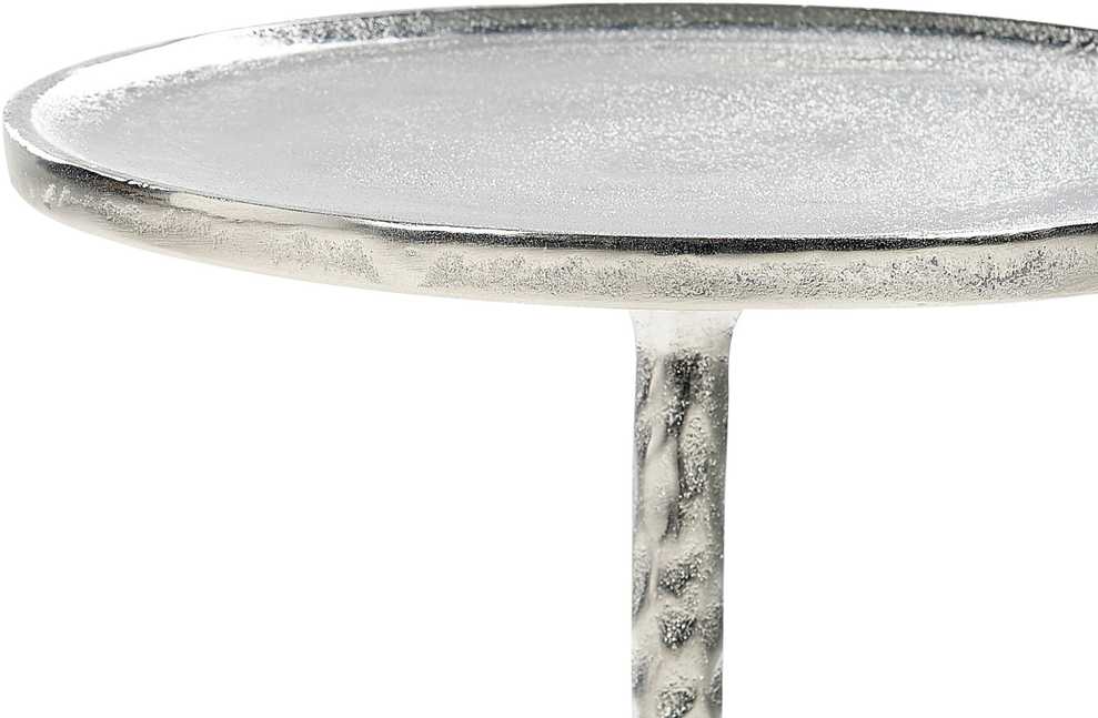 Beliani Pagalbinis staliukas MEDA metalinis sidabrinis