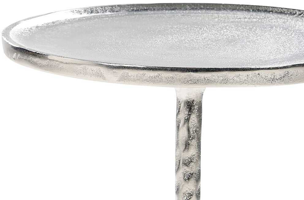 Beliani Pagalbinis staliukas MEDA metalinis sidabrinis