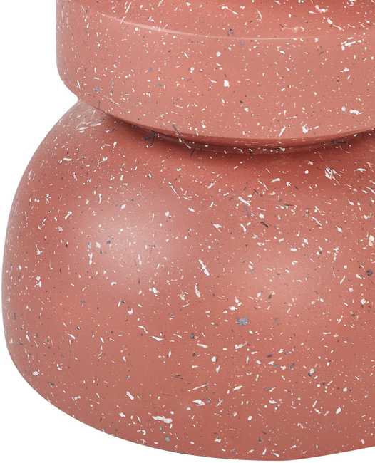 Beliani Šoninis staliukas FALIRO 37 cm 37 cm Raudonas teraco