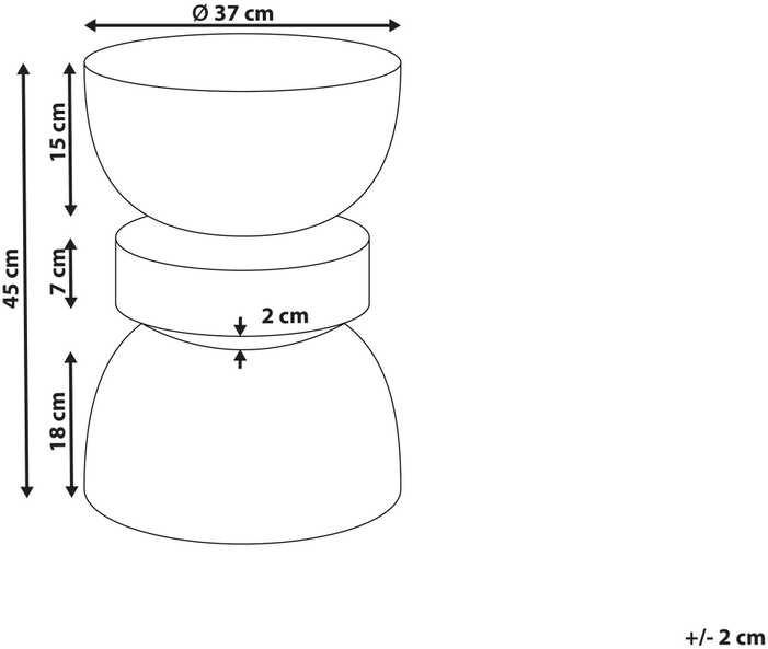 Beliani Šoninis staliukas FALIRO 37 cm 37 cm Raudonas teraco