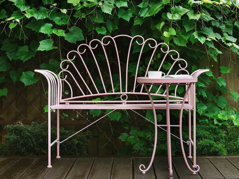 Beliani Sodo staliukas CAVINIA 40 cm rožinis