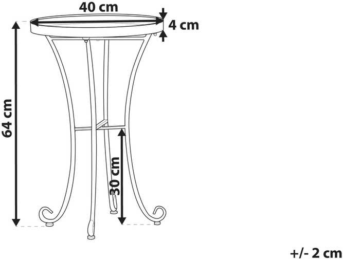 Beliani Sodo staliukas CAVINIA 40 cm rožinis