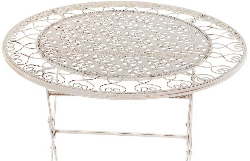 Beliani Bistro staliukas TRIESTE 70 cm 70 cm metalinis šviesiai smėlinis