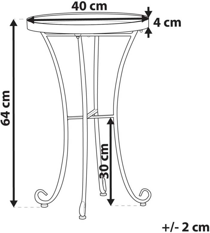 Beliani Sodo staliukas CAVINIA 40 cm rožinis