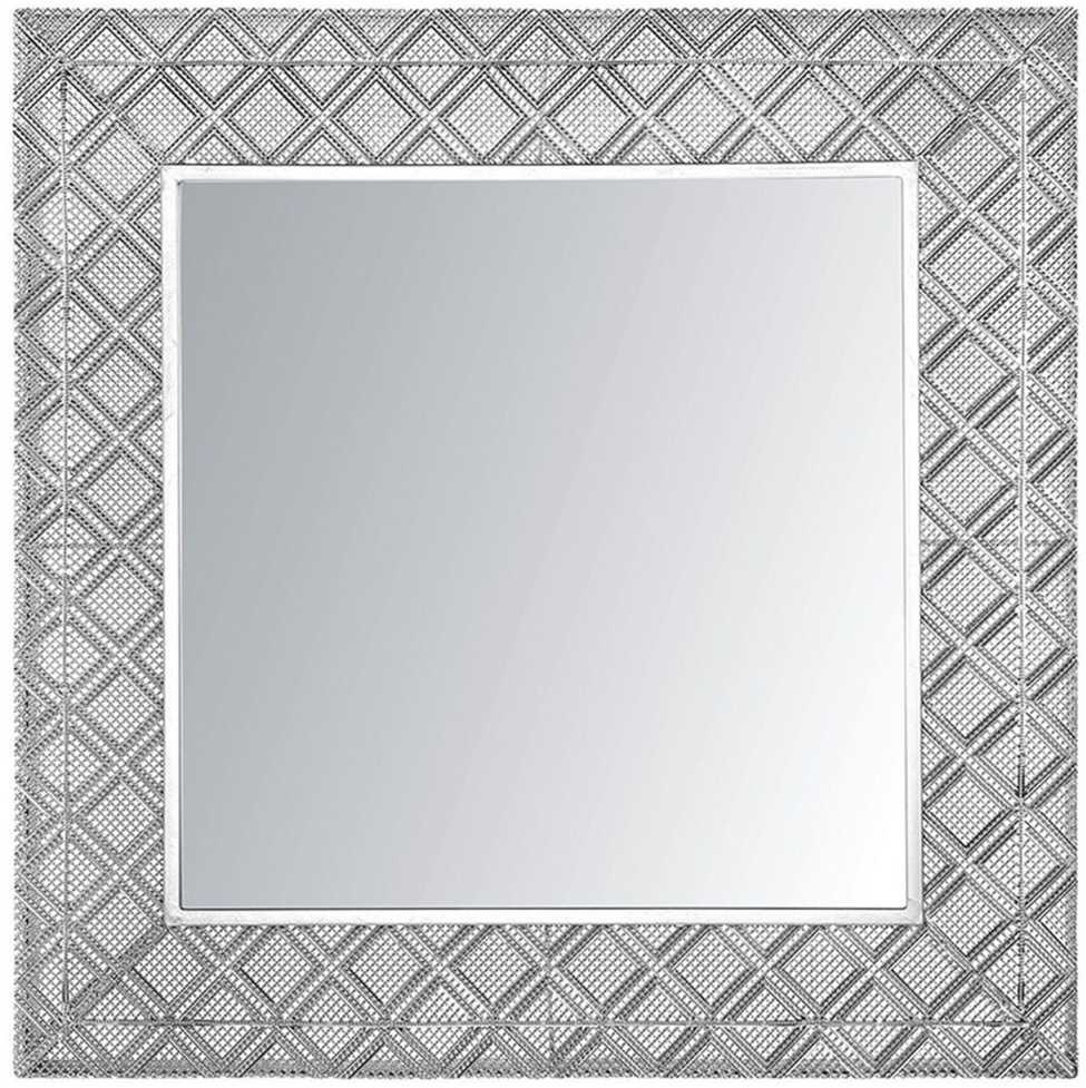 Beliani Sieninis veidrodis EVETTES 80 cm x 80 cm, metalinis, sidabrinis