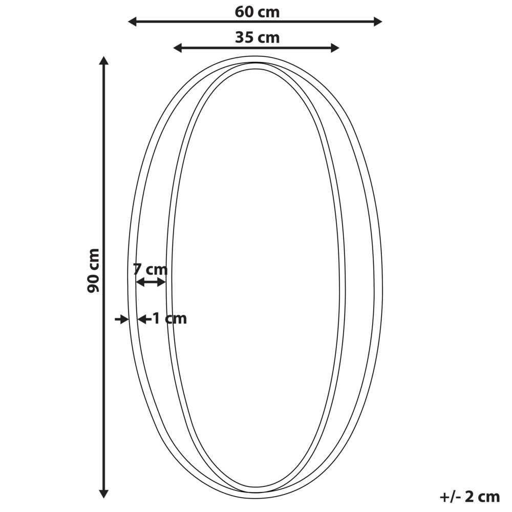 Beliani Sieninis veidrodis BESSON 55 cm 90 cm metalinis, auksinis
