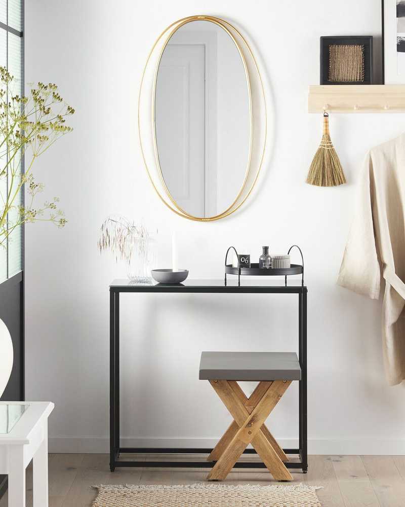 Beliani Sieninis veidrodis BESSON 55 cm 90 cm metalinis, auksinis