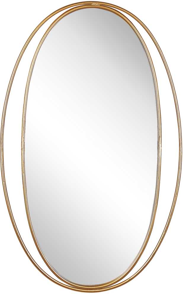 Beliani Sieninis veidrodis BESSON 55 cm 90 cm metalinis, auksinis