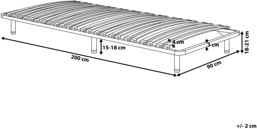Beliani Lovos grotelės su kojelėmis COMBOURG, 90 × 200 cm