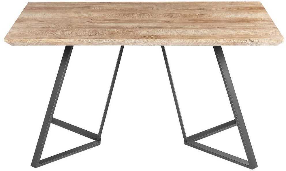Beliani Valgomojo stalas UPTON šviesiai rudas 140 cm 80 cm