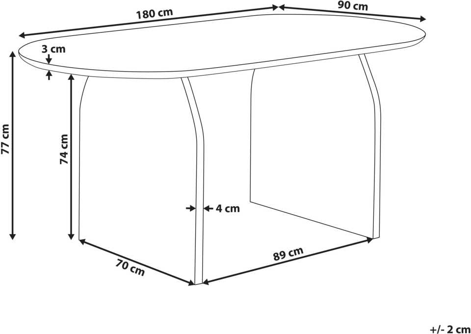 Beliani Valgomojo stalas SKYE rudas 90 cm 180 cm Akacijos mediena
