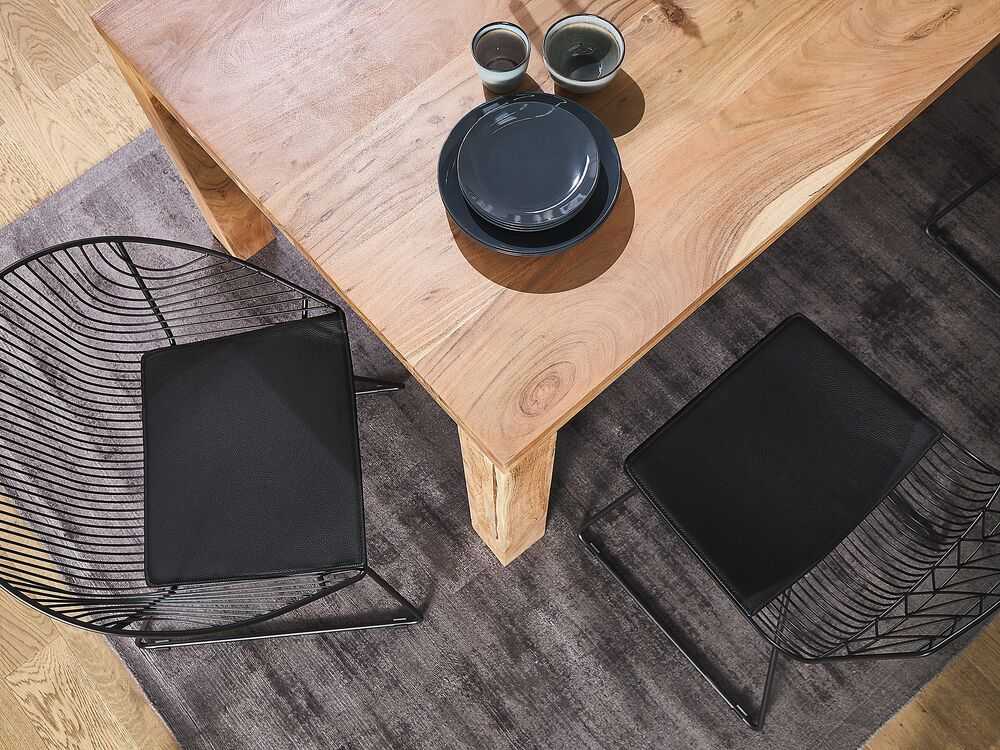 Beliani Valgomojo stalas TESA Rudas 180x90 cm Akacijos mediena