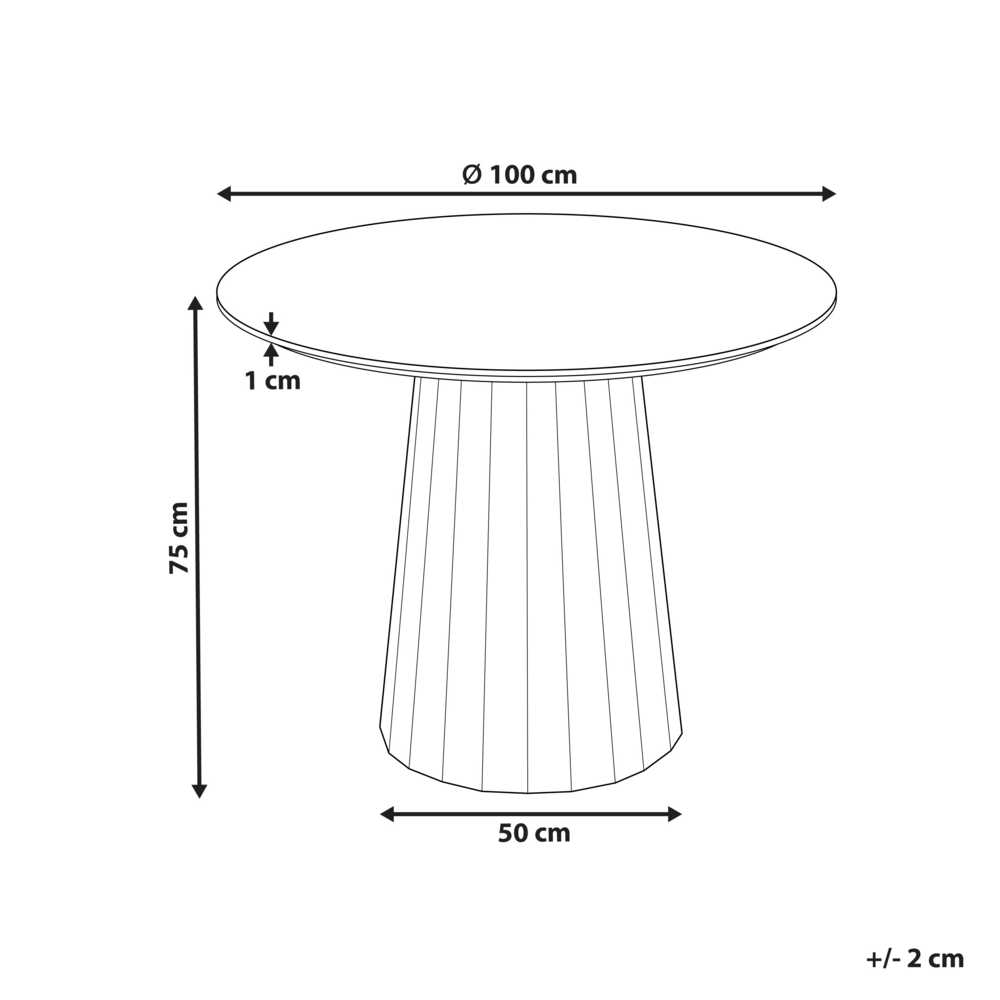 Beliani Valgomojo stalas PLATO juodas 100 cm metalinis