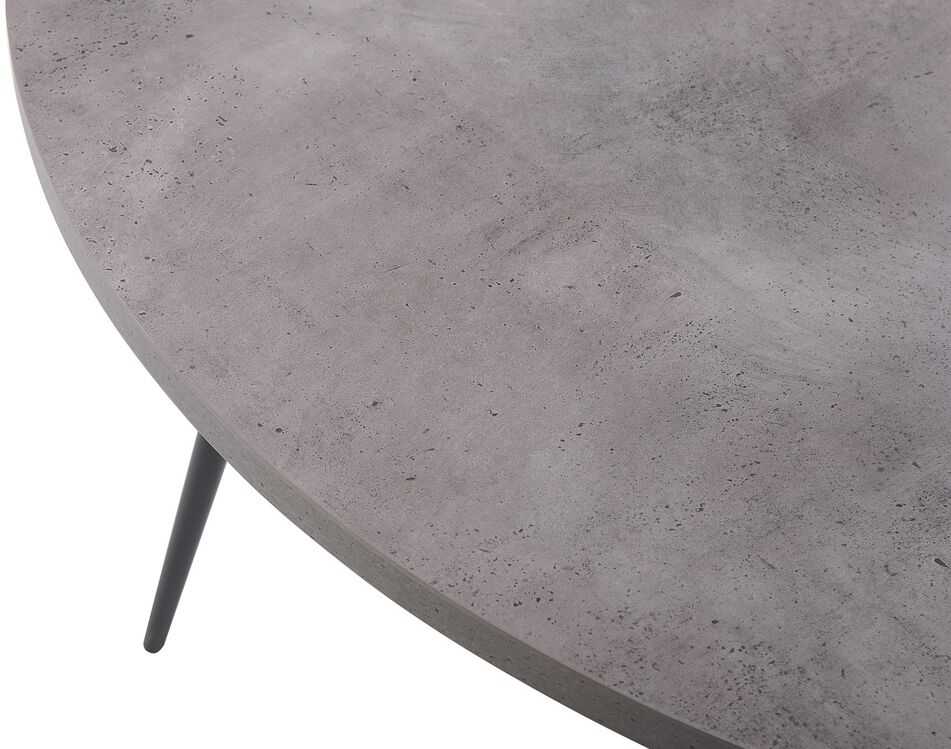 Beliani Valgomojo stalas ODEON Pilkas betono efektas 120 cm 120 cm