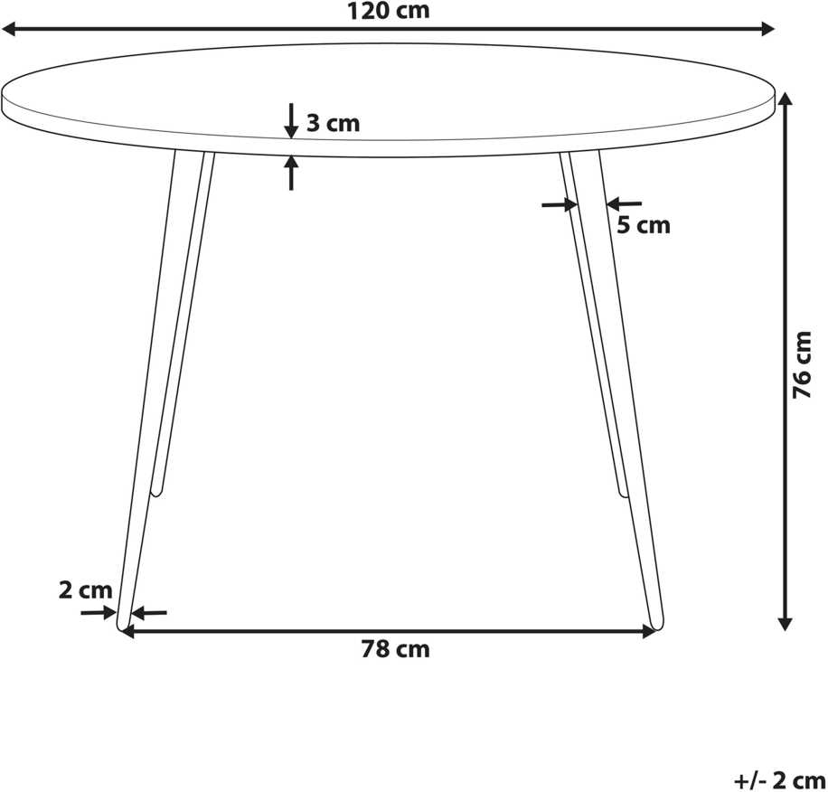 Beliani Valgomojo stalas ODEON Pilkas betono efektas 120 cm 120 cm