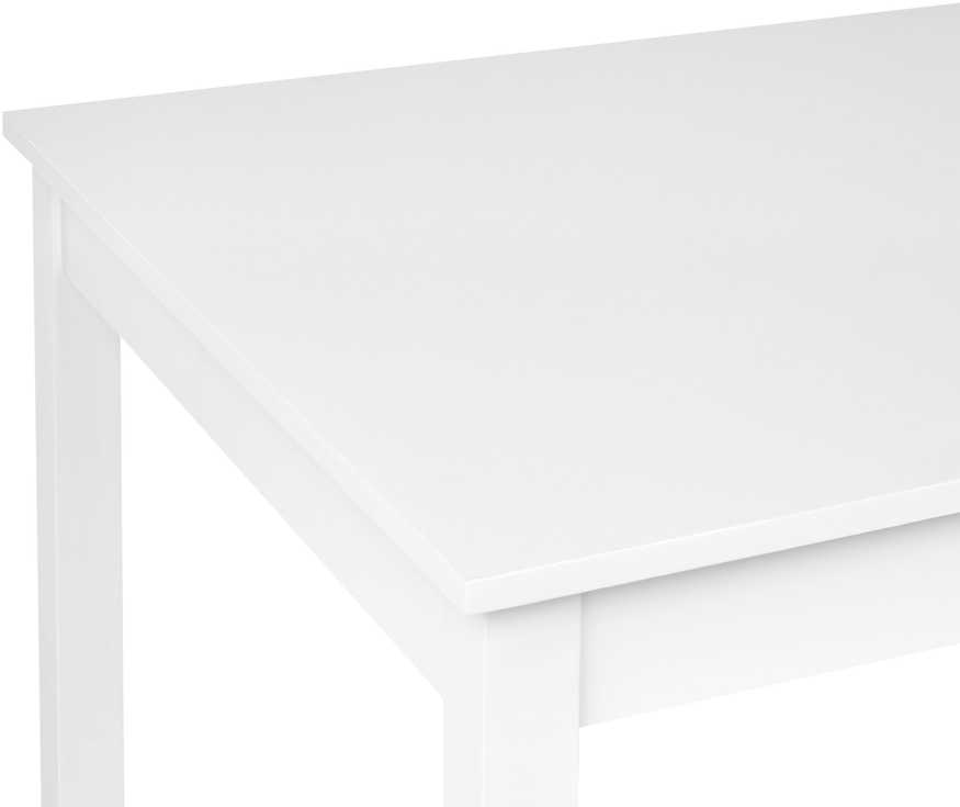 Beliani Valgomojo stalas BARLEE Baltas 120 cm 75 cm tuopos mediena