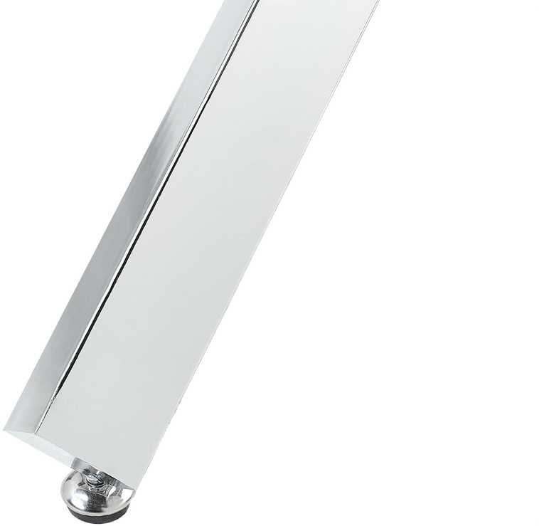 Beliani Valgomojo stalas BUTLER sidabrinis 110 cm grūdintas stiklas