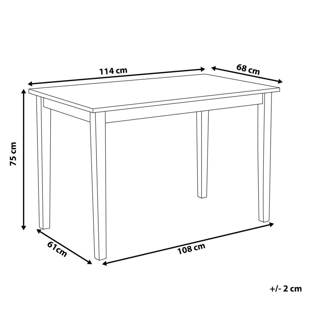 Beliani Valgomojo stalas GEORGIA šviesaus ąžuolo spalvos 110 cm 60 cm