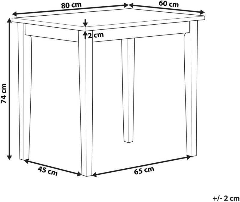 Beliani Valgomojo stalas BATTERSBY šviesus ąžuolas 80 cm 80 cm