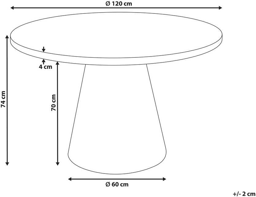 Beliani Valgomojo stalas MERE Baltas marmuras 120 cm