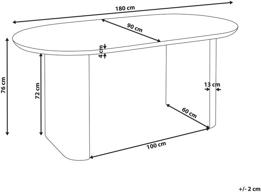 Beliani Valgomojo stalas MOBERLY baltas 180 cm 90 cm
