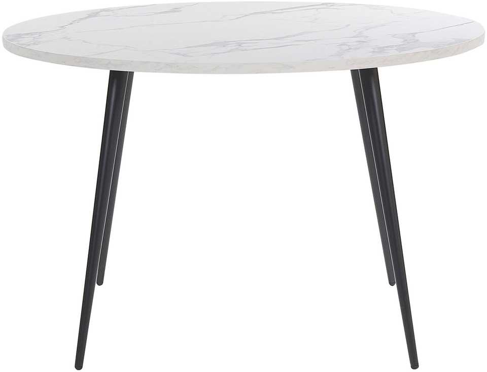 Beliani Valgomojo stalas ODEON baltas marmuras 120 cm