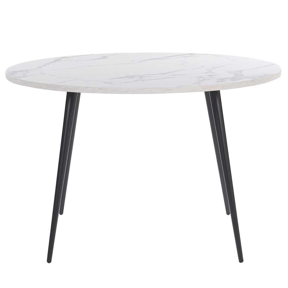 Beliani Valgomojo stalas ODEON baltas marmuras 120 cm