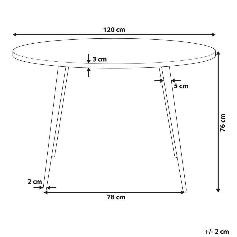 Beliani Valgomojo stalas ODEON baltas marmuras 120 cm