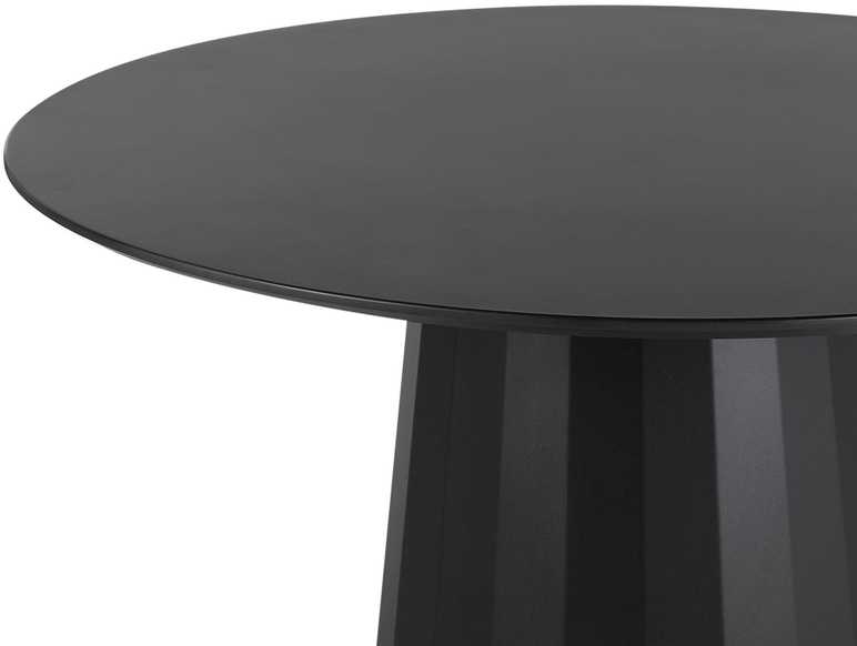 Beliani Valgomojo stalas PLATO juodas 100 cm metalinis