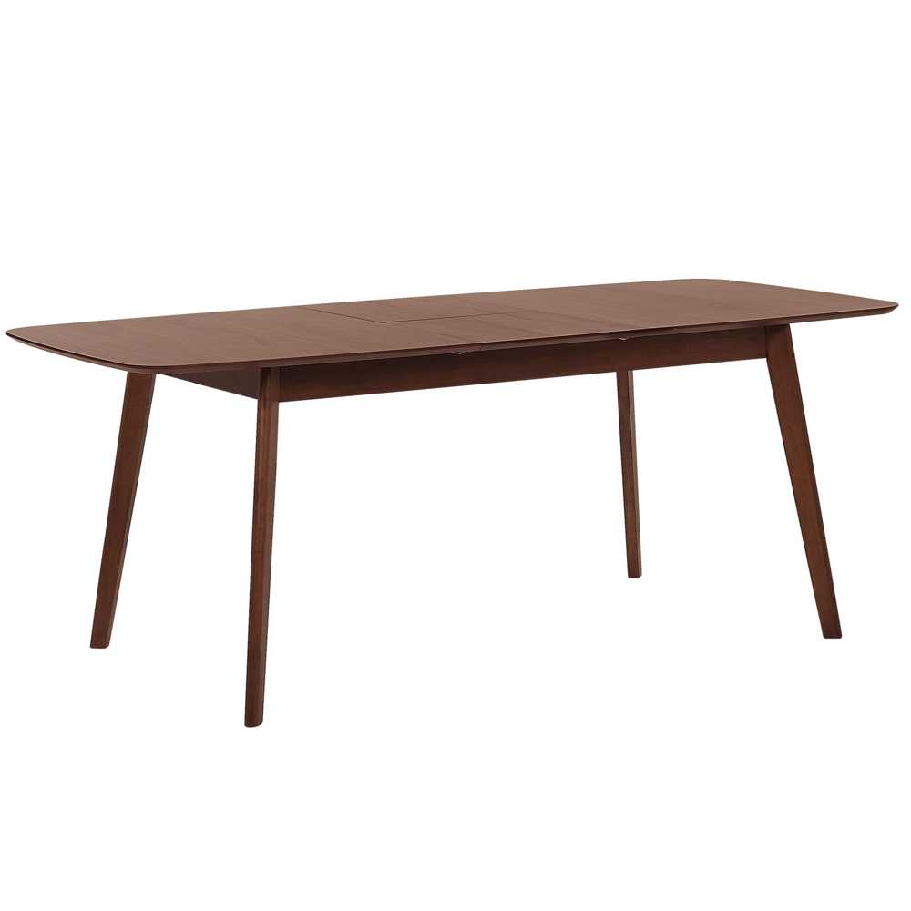 Beliani Išskleidžiamas valgomojo stalas MADOX tamsaus riešutmedžio spalvos, 120/150 cm, 75 cm