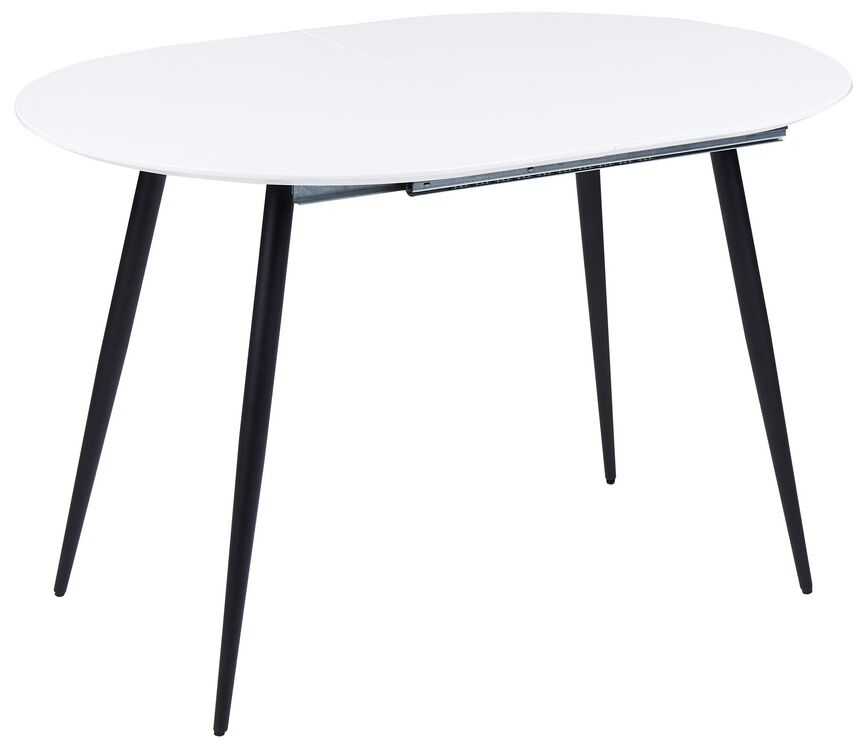 Beliani Išskleidžiamas valgomojo stalas STAVERTON baltas 120/160 cm 80 cm