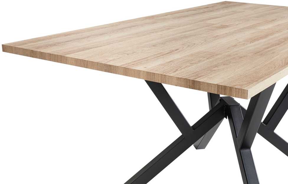Beliani Išskleidžiamas valgomojo stalas ANSELL šviesiai rudas 160/200 cm 90 cm