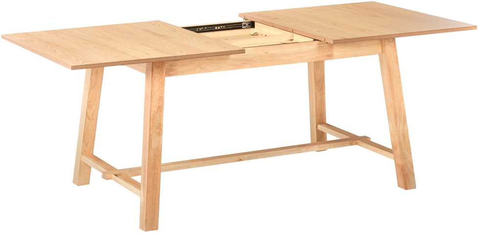 Beliani Išskleidžiamas valgomojo stalas BARNES, šviesus uosio atspalvis, 160/200 cm, 90 cm