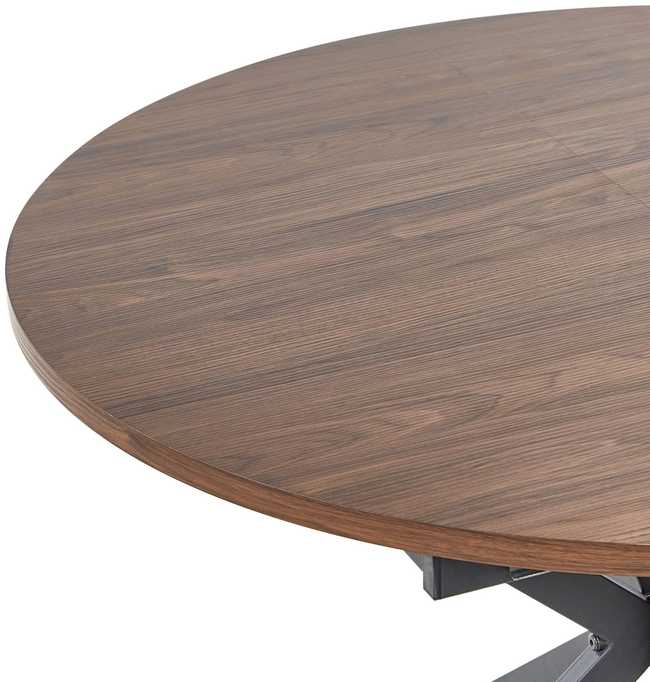 Beliani Išskleidžiamas valgomojo stalas FRIONA tamsiai rudas 110/140 cm 110 cm